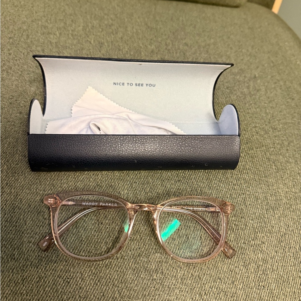 Warby Parker Durand W Blue Light Glasses with Case 50/20/145mm - NWOT